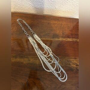 BCBG Multi Strand Liquid Silver Necklace
